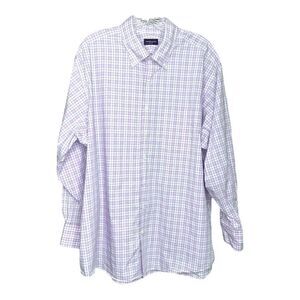 Proper Cloth Button Down Collared Shirt Lavender Blue Long Sleeves Mens